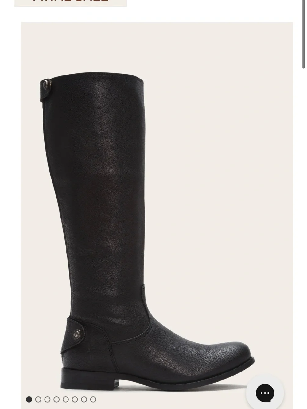 Size 9.5 Melissa Button Back Frye Black Tall Leather Riding Boots